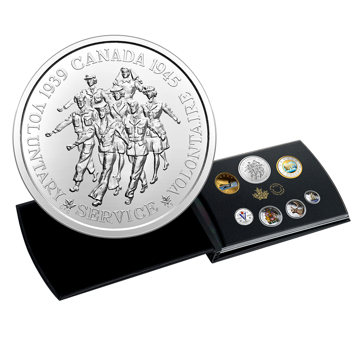 2020 Pure Silver Coloured 6Coin Set with Medallion Canadian