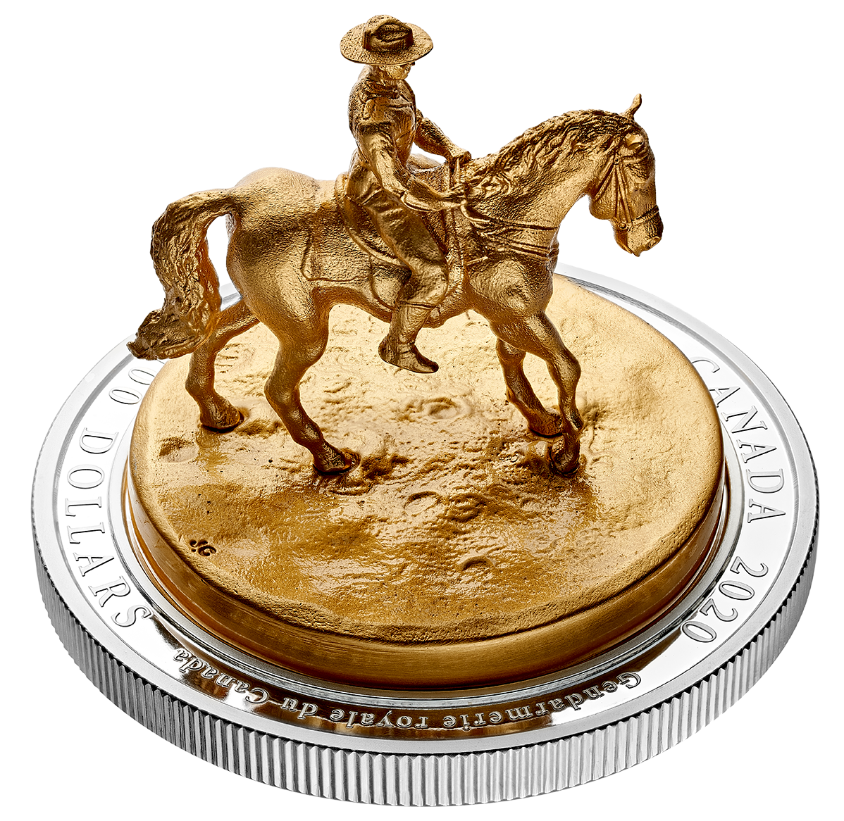 ガンプスギフト　GUMPS ポットスタンド　ローレル　ゴールド 10 oz. Pure Silver Gold-Plated Sculpture Coin - The RCMP Musical