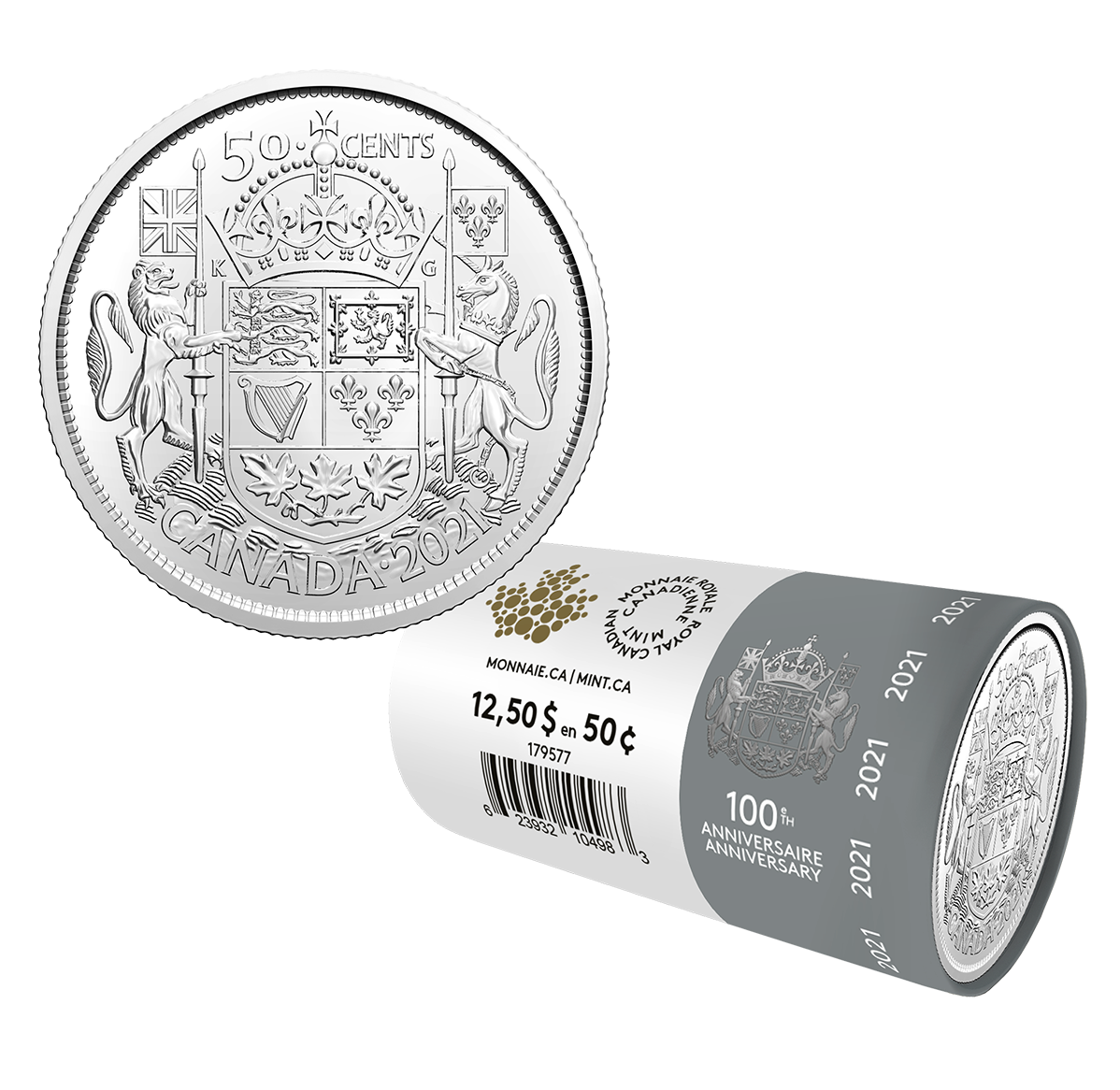 50-Cent Limited Edition Special Wrap Roll - 100th Anniversary of