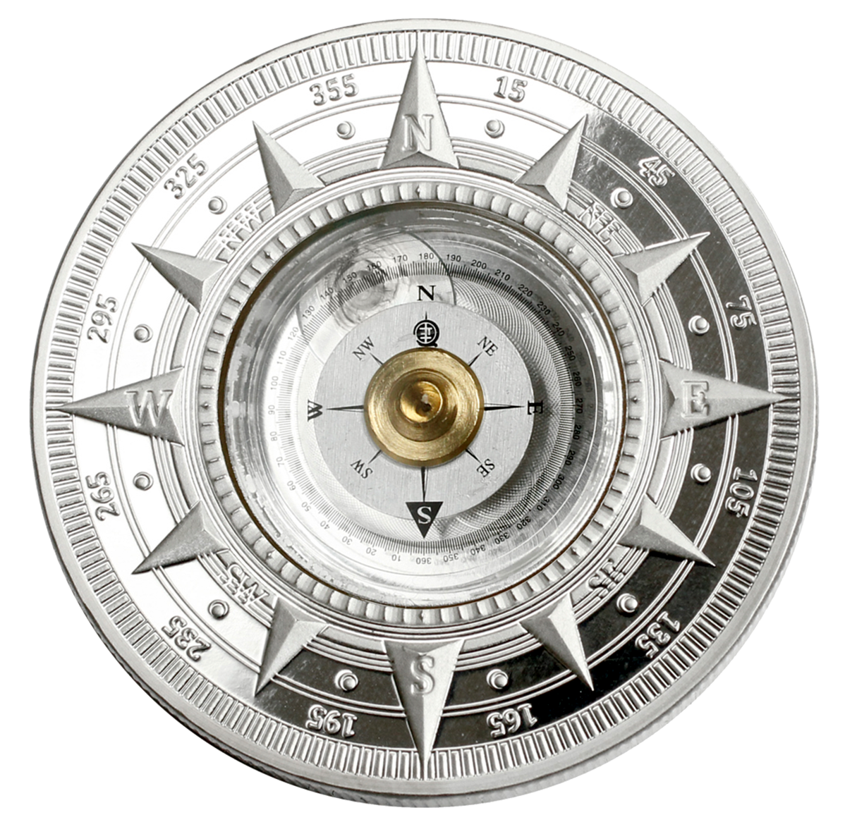 2.5 oz. Pure Silver Compass Coin - The Great Outdoors