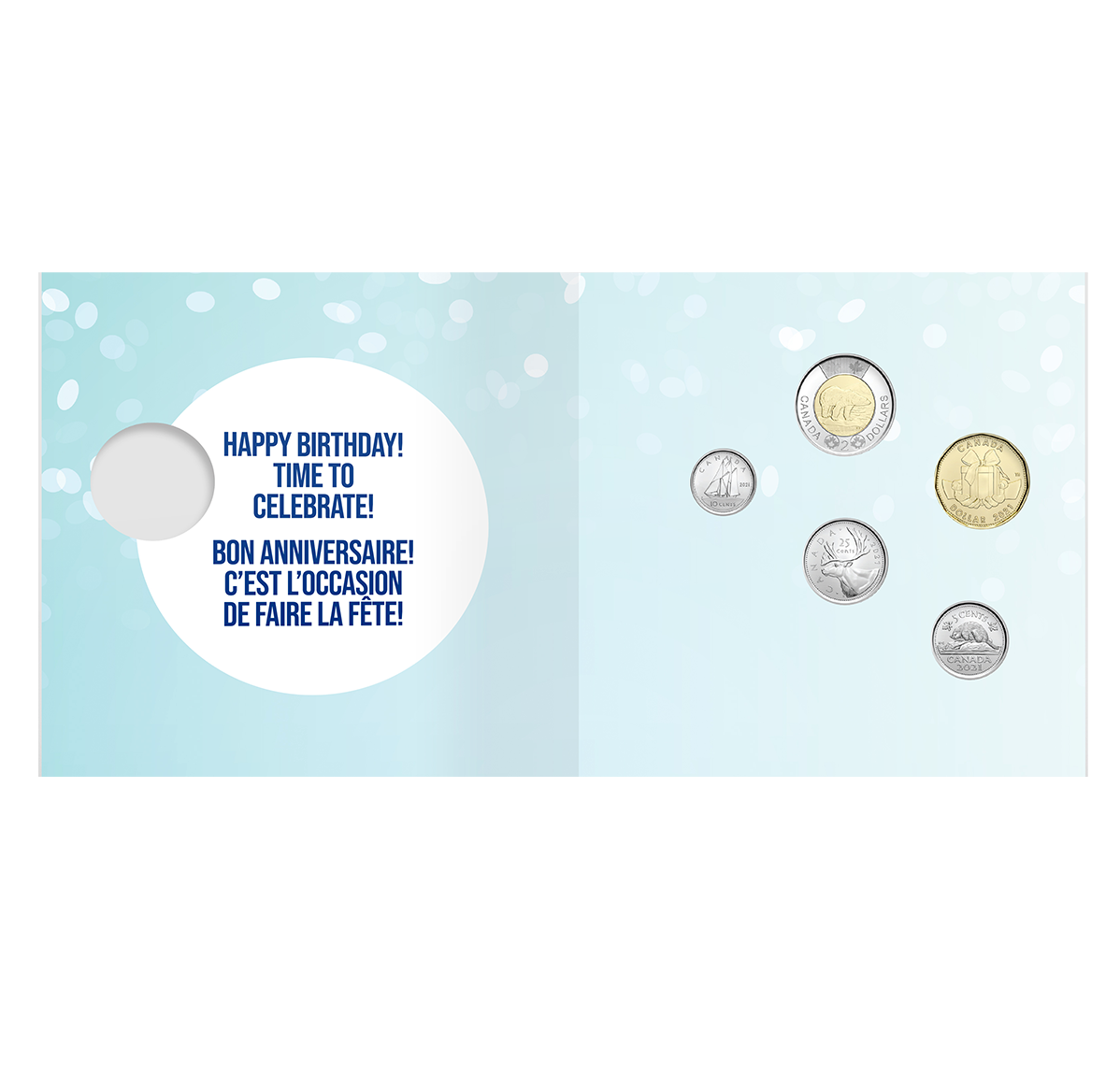 A fun and affordable 5coin gift card set that celebrates a loved one's