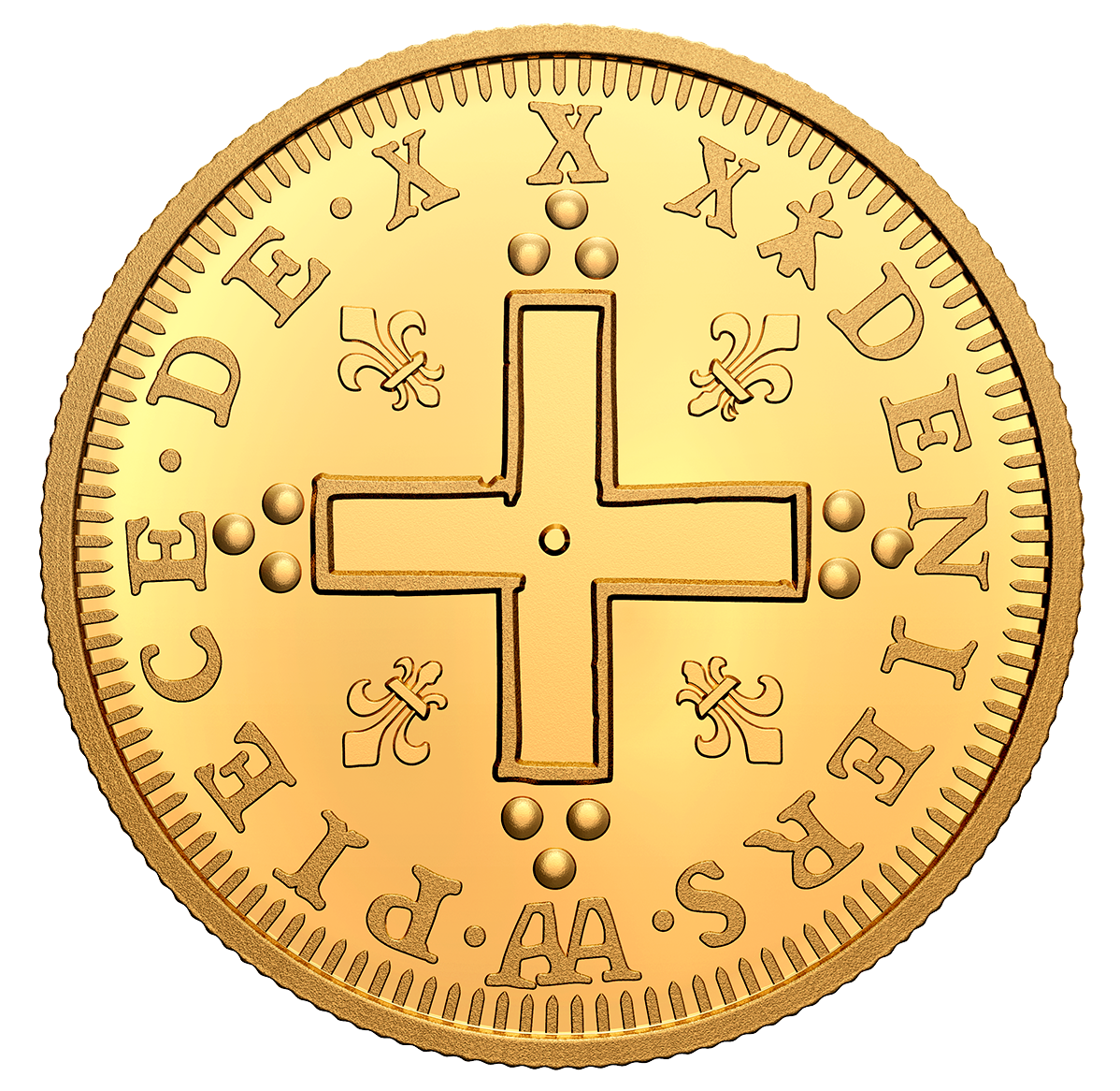 1 oz. Pure Gold Coin – Relics of New France: Louis XIV 30 Deniers (2021 ...