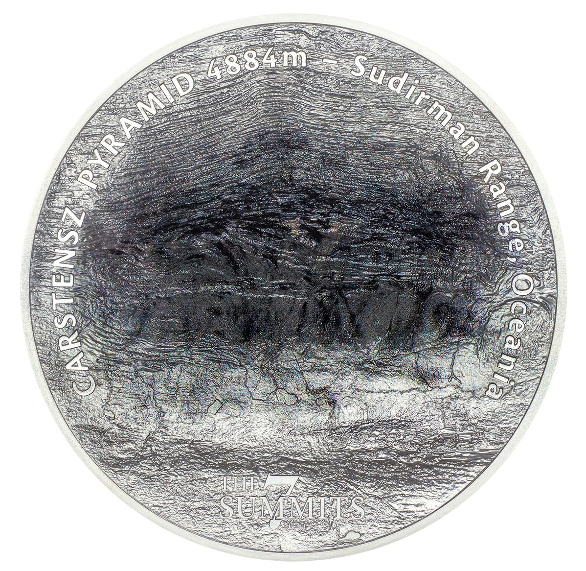 5 oz. Pure Silver Coin - Carstensz Pyramid: 7 Summits Series - Mintage: 777 (2020)