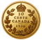 Pièce de 1 oz en or pur – Pièces les plus rares du Canada – Pièce de 10 cents de 1936 marquée d'un point