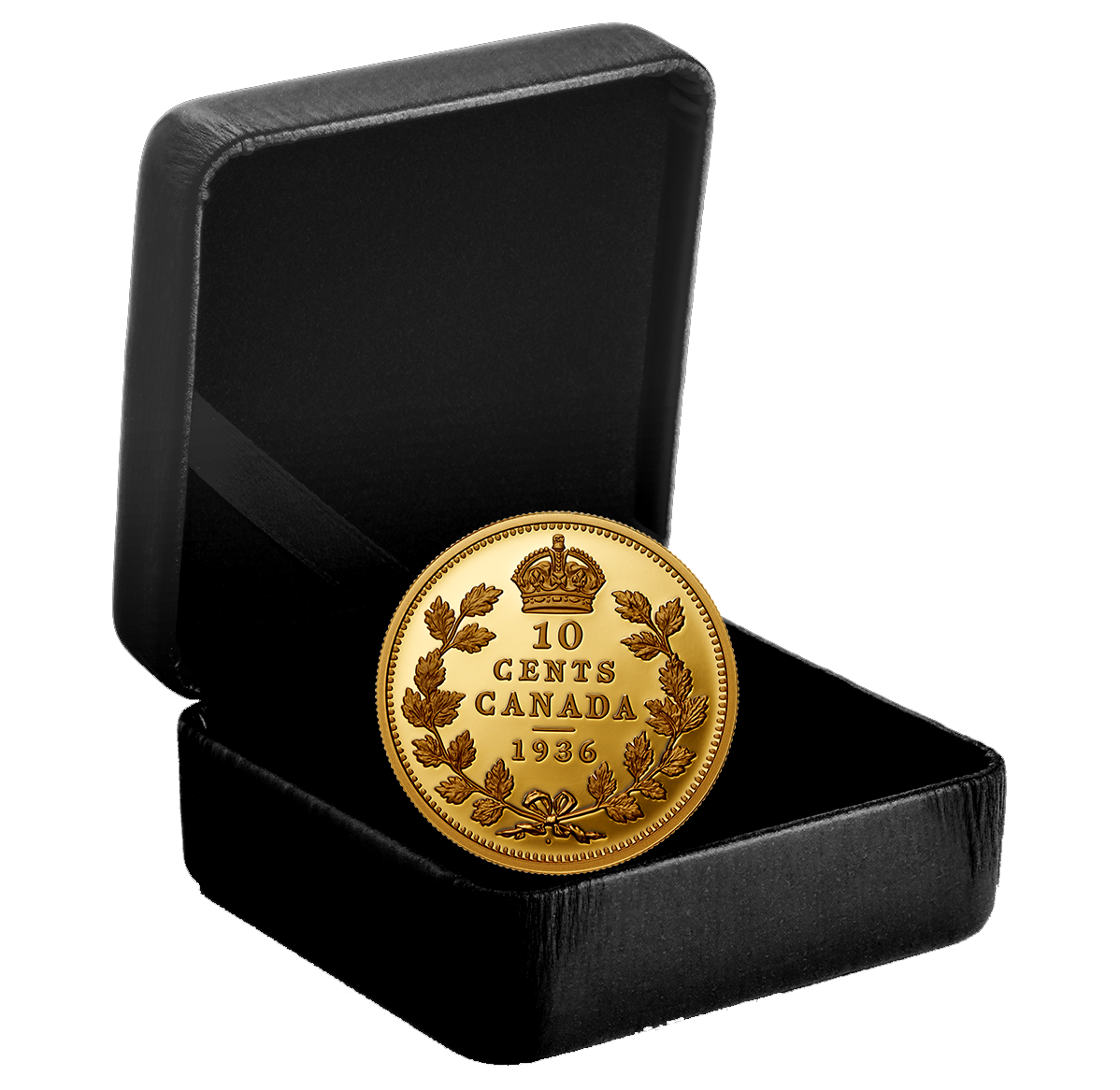 1 oz. Pure Gold Coin - Canada's Rarest Coins: 1936 Dot 10 Cents