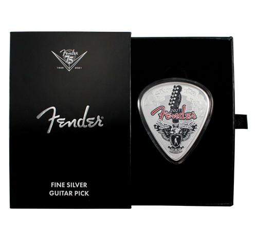 1 oz. Pure Silver Guitar Pick Coin Fender 75th Anniversary