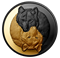 1 oz. Pure Silver Gold-Plated Coin - Black and Gold: The Grey Wolf