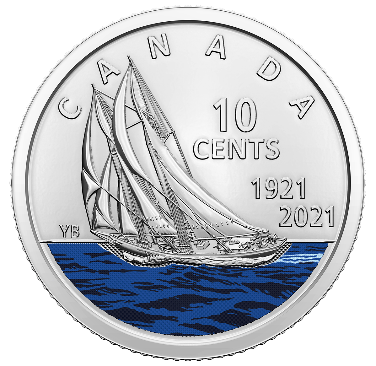 2019 Canada Classic Bluenose design proof finish 10 cent steel composition 