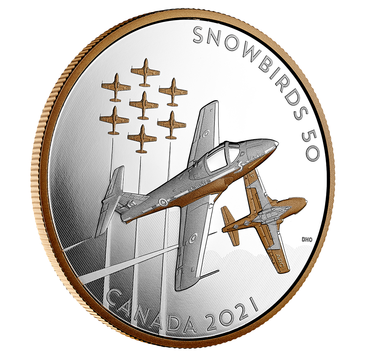 USAF 333d FS クリスマス 5 oz. Pure Silver Coin - The Snowbirds: A Canadian Legacy