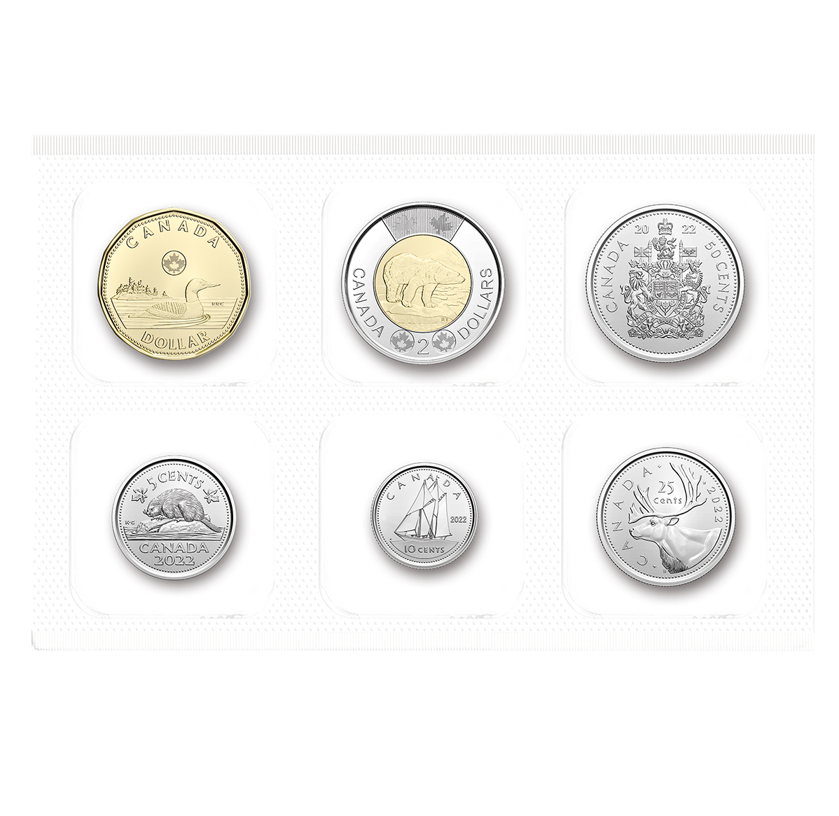 CANADA 2019 COMPLETE COIN SET 5 CENTS TO 2 DOLLARS UNCIRCULATED 6 COINS 