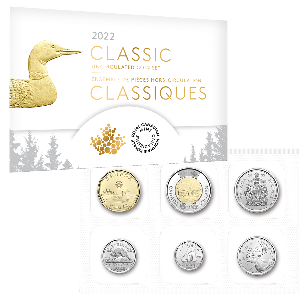 CANADA 2019 COMPLETE COIN SET 5 CENTS TO 2 DOLLARS UNCIRCULATED 6 COINS 
