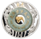 Pièce de 2 oz en argent pur – Année du Tigre – Pièce avec ornement en jade et placage d'or sélectif 
