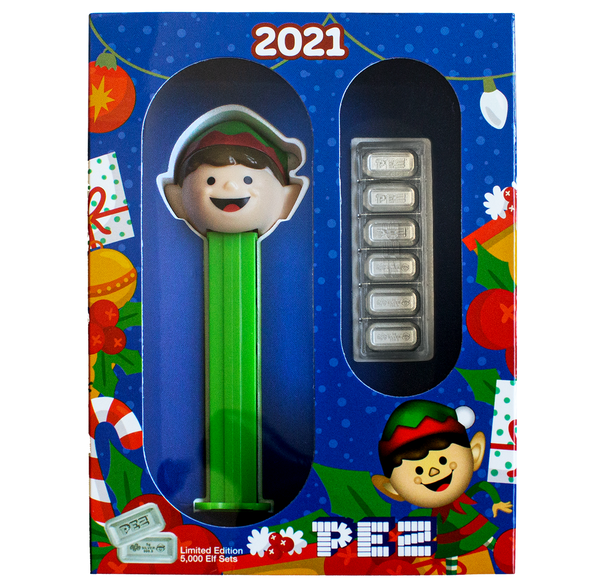 PEZ® Elf Silver Wafers & Dispenser Gift Set