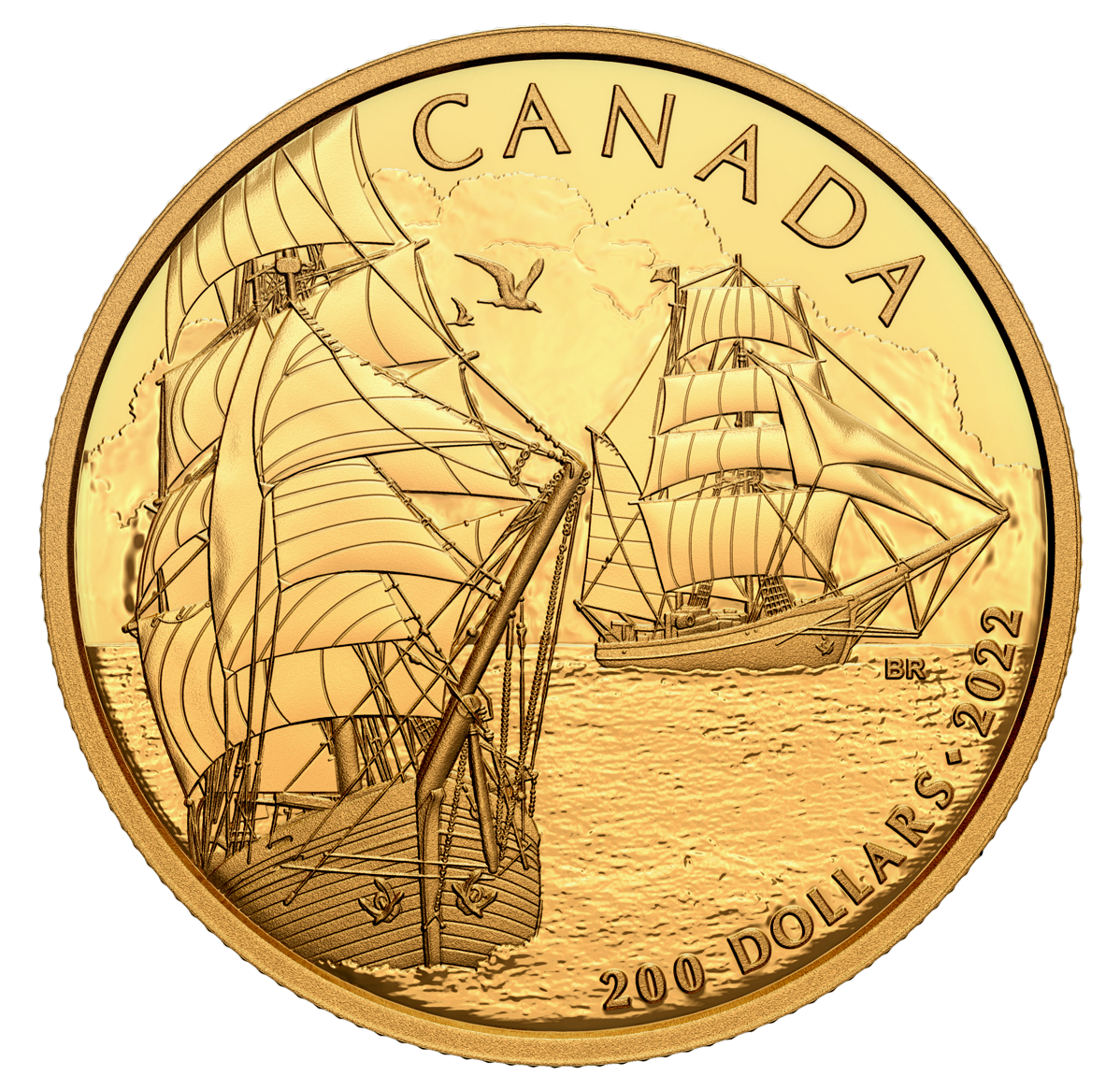 ½ oz. Pure Gold Coin – Tall Ships: Brigantine (2022) | The Royal
