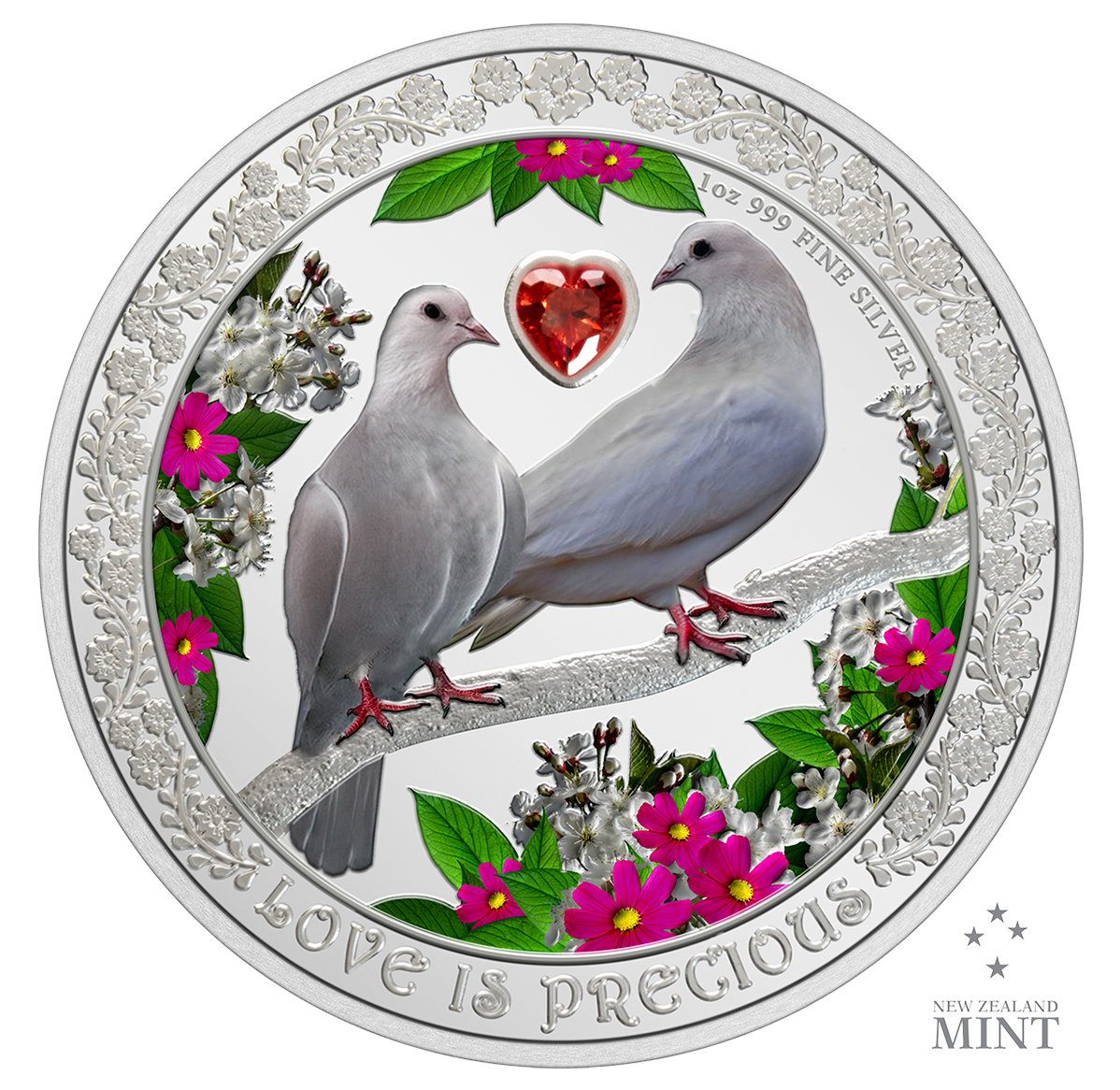 Doves Celebration of Love $10 2016 Pure Silver Proof Coin Canada 