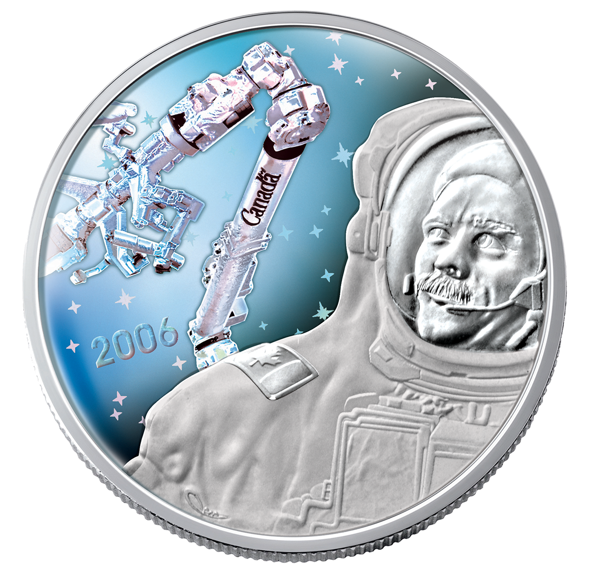$30 Sterling Silver Coin Canadarm and Chris Hadfield (2006
