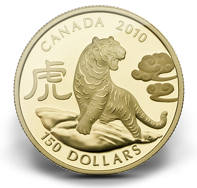 Gold Coin - Year of the Tiger (2010) | The Royal Canadian Mint