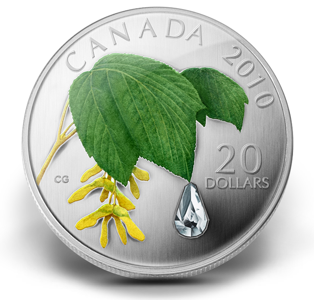 Fine Silver Coin - Maple Leaf Crystal Raindrop (2010) | The Royal