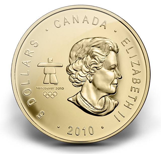 Fine Silver Gold Plated Coin - Canadian Olympic Hockey Gold (2010