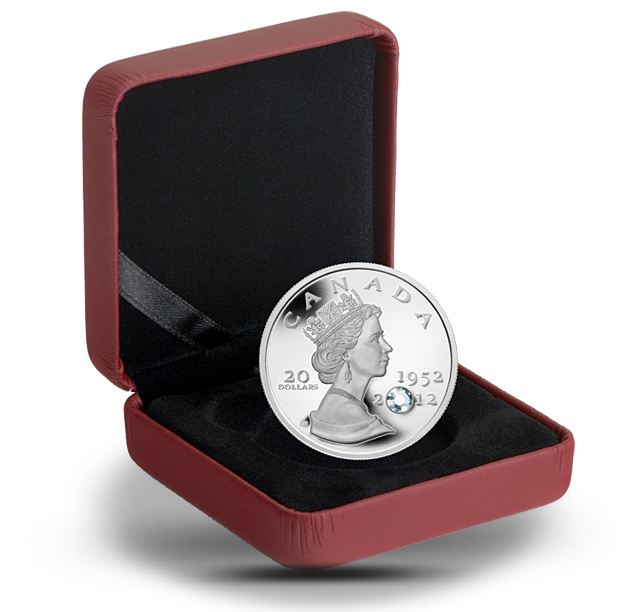 Fine Silver Coin with crystal - The Queen's Diamond Jubilee (2012