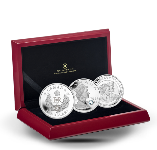Queen's Diamond Jubilee 3-Coin Set (2012) | The Royal Canadian Mint