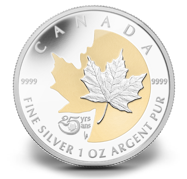 コレクション  1 OZ 25 ANNIVERSARY SILVER MAPLE 1 oz Fine Silver Coin - 25th Anniversary of the Silver Maple Leaf