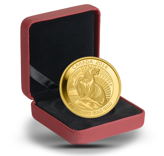 1/4 oz. Pure Gold Coin - Wolverine - Mintage: 1,500 (2014) | The