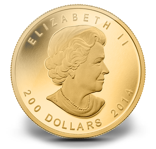 Reference image of 1 oz. Pure Gold Coin - Howling Wolf - Mintage: 2,000 (2014)
