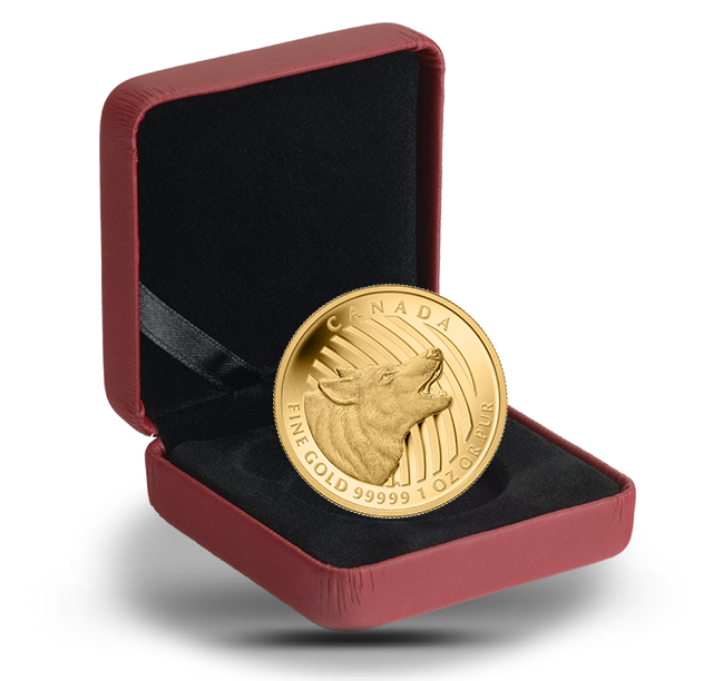 1 oz. Pure Gold Coin - Howling Wolf - Mintage: 2,000 (2014