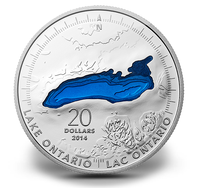 Reference image of 1 oz. Fine Silver Coin - Lake Ontario (2014)