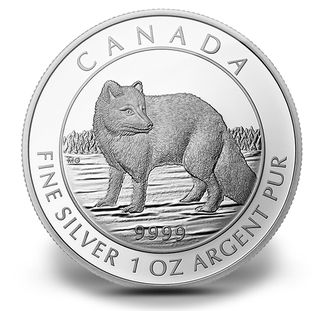1 oz. Fine Silver Coin - Arctic Fox - Mintage: 7,500 (2014) | The