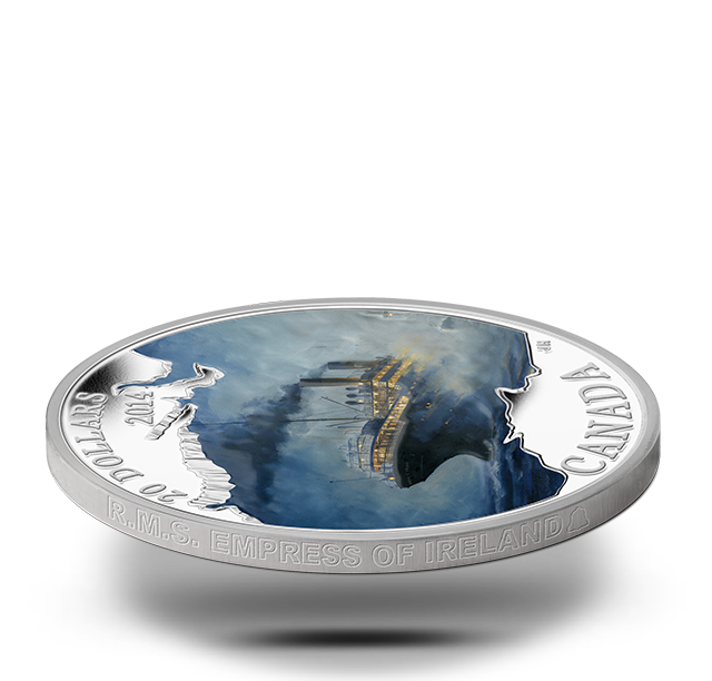 Reference image of 1 oz. Fine Silver Coin - Lost Ships in Canadian Waters: RMS Empress of Ireland - Mintage: 7,000 (201