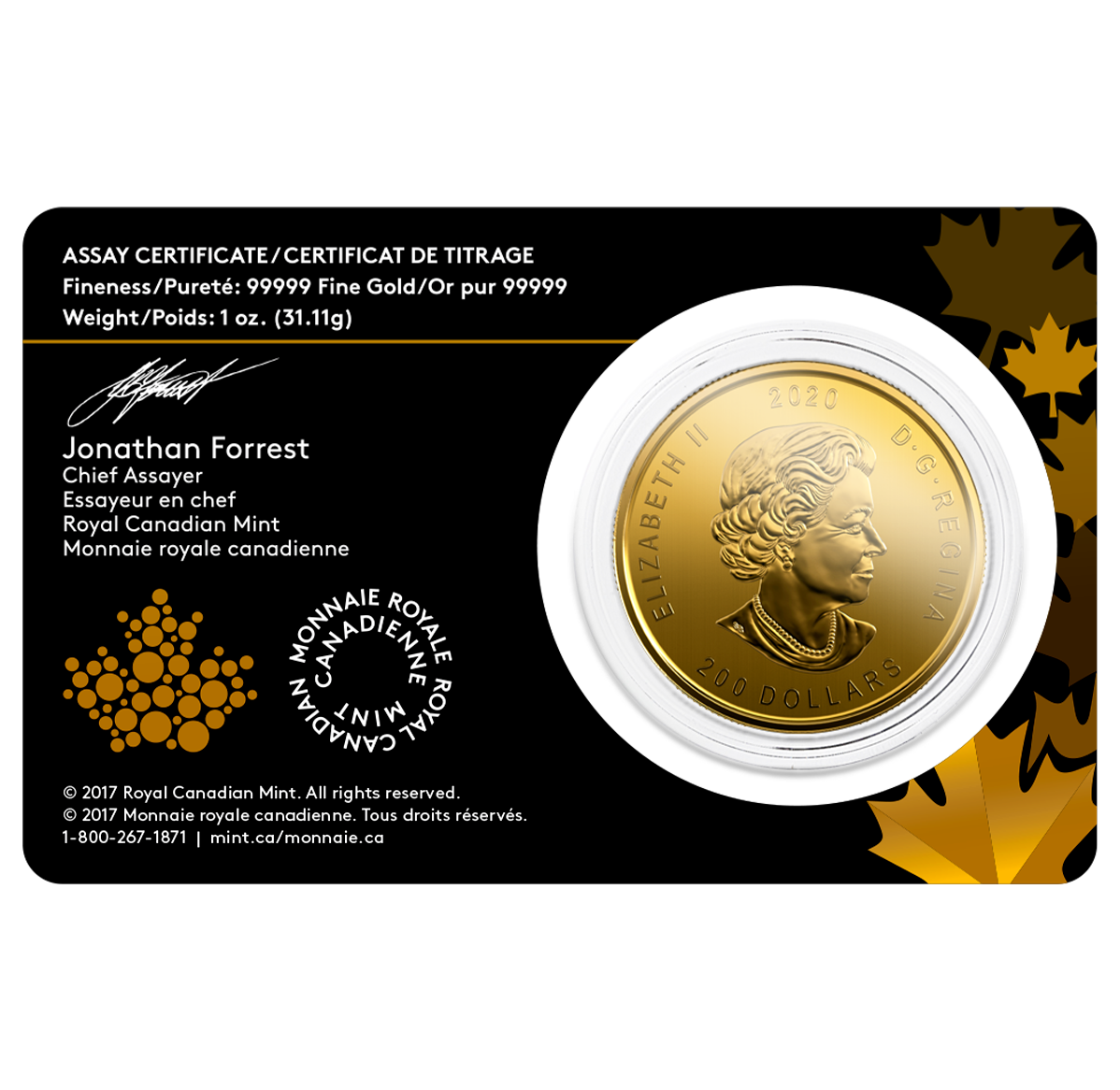 2020 $200 1 oz. 99.999% Pure Gold Coin “Call Of The Wild” Coin 7: Bobcat |  The Royal Canadian Mint