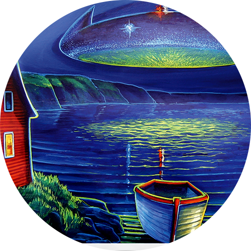 Reference image of 1 oz. Pure Silver Glow-in-the-Dark Coin - Canada's Unexplained Phenomena - The Clarenville Event
