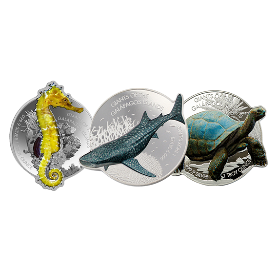 Giants of the Galapagos Islands - 1 oz. Pure Silver 3 Coin Subscription