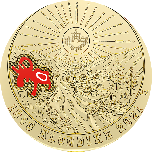Reference image of $1 125thAnniversary of the Klondike Gold Rush Coloured Special Wrap Roll