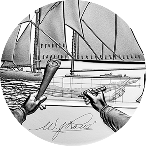 Reference image of Proof Silver Dollar – 100th Anniversary of Bluenose