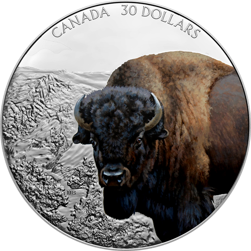 Reference image of 2 oz. Pure Silver Coin - Imposing Icons Series: Bison