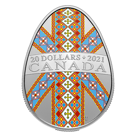 Reference image of 1 oz. Pure Silver Pysanka Coin