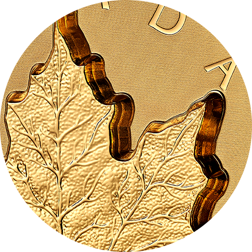 Reference image of 2 oz. Pure Gold Coin - Super Incuse Gold Maple Leaf
