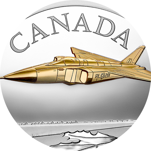 Reference image of 5 oz. Pure Silver Coin - The Avro Arrow