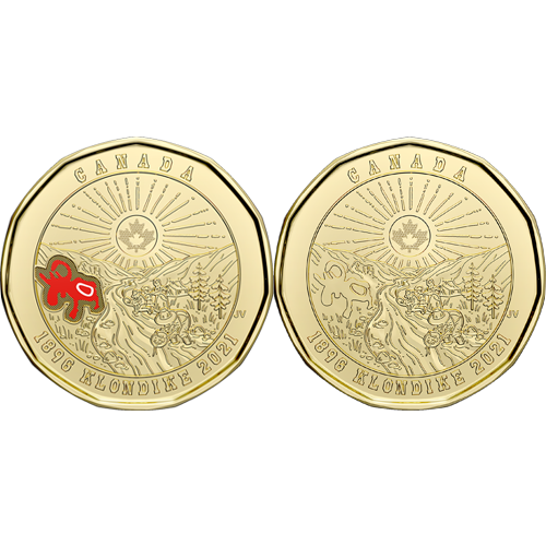 Deux pièces de 1 $ sur le thème du Klondike