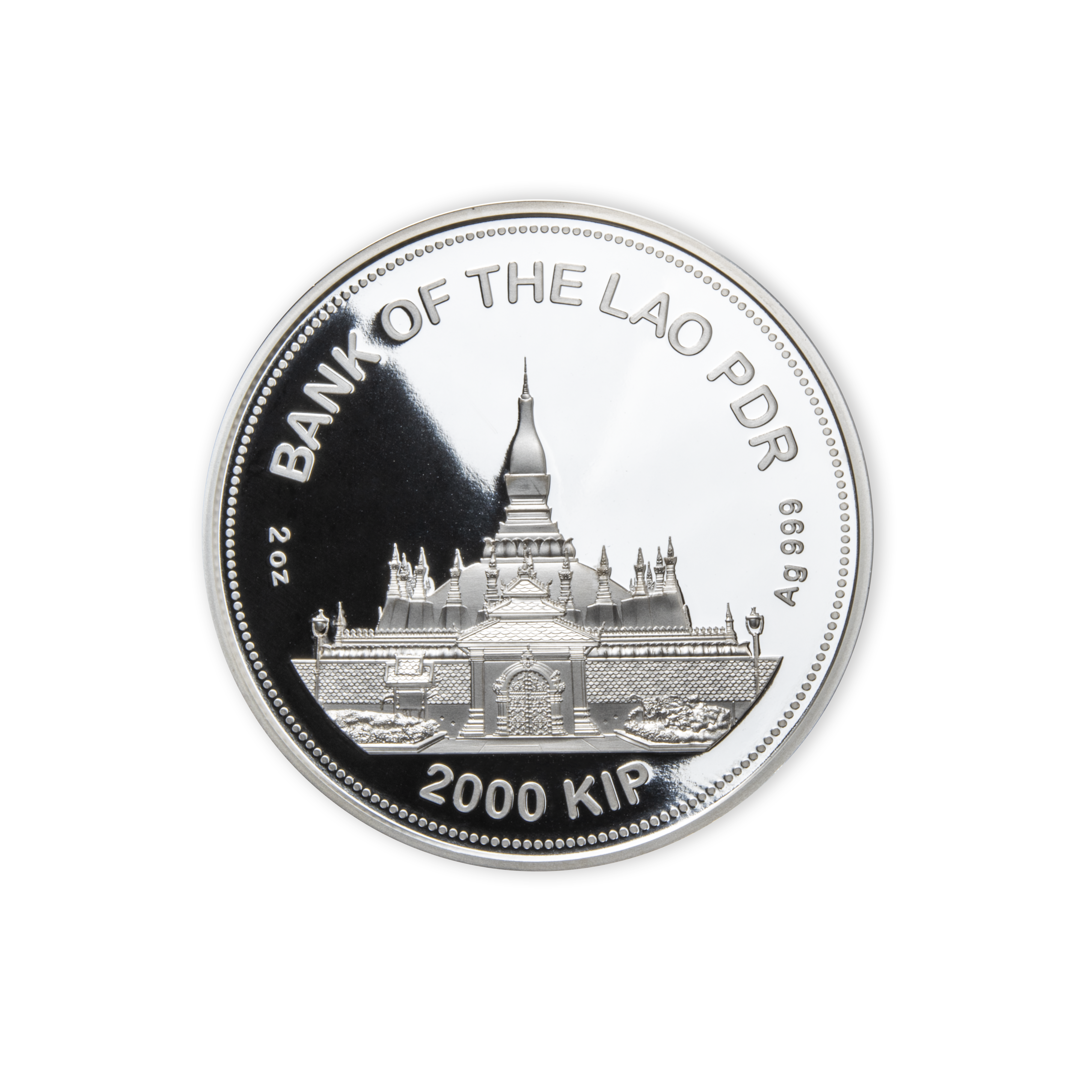 Reference image of Year of the Tiger - 2 oz. Pure Silver Coin with Jade Insert and Selective Gold Plating