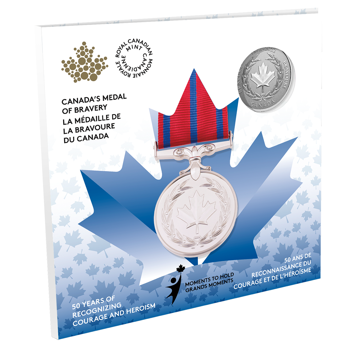 Reference image of 1/4 oz. Pure Silver Coin – Moments to Hold: 50th Anniversary of the Medal of Bravery