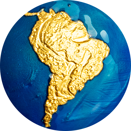 Reference image of 3 oz. Pure Silver Coin - Blue Marble with Gold Plating
