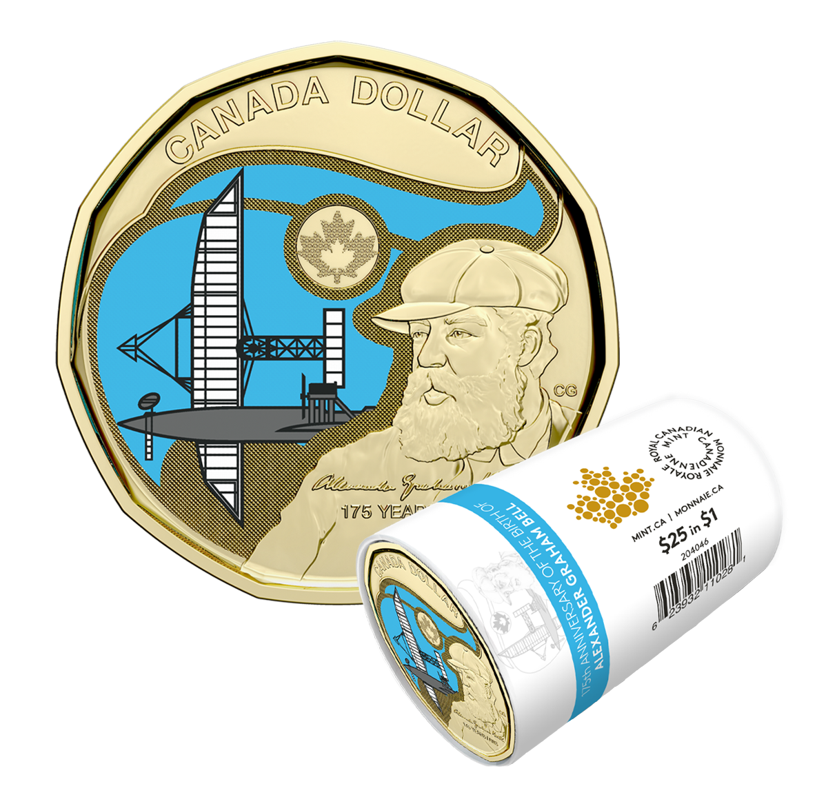 204046_hero-1198_en.png?hash=638018564840000000 2022 $1 175th Anniversary of the Birth of Alexander Graham Bell Colourized Special Wrap Roll