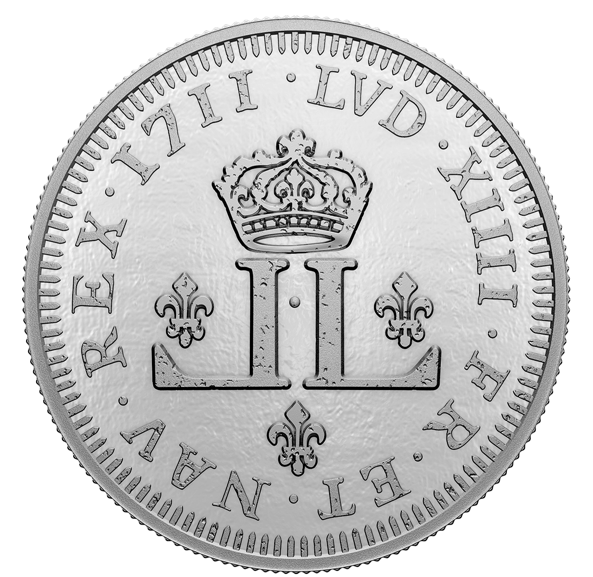 5 oz. Fine Silver Coin Relics of New France Louis XIV 30 Deniers