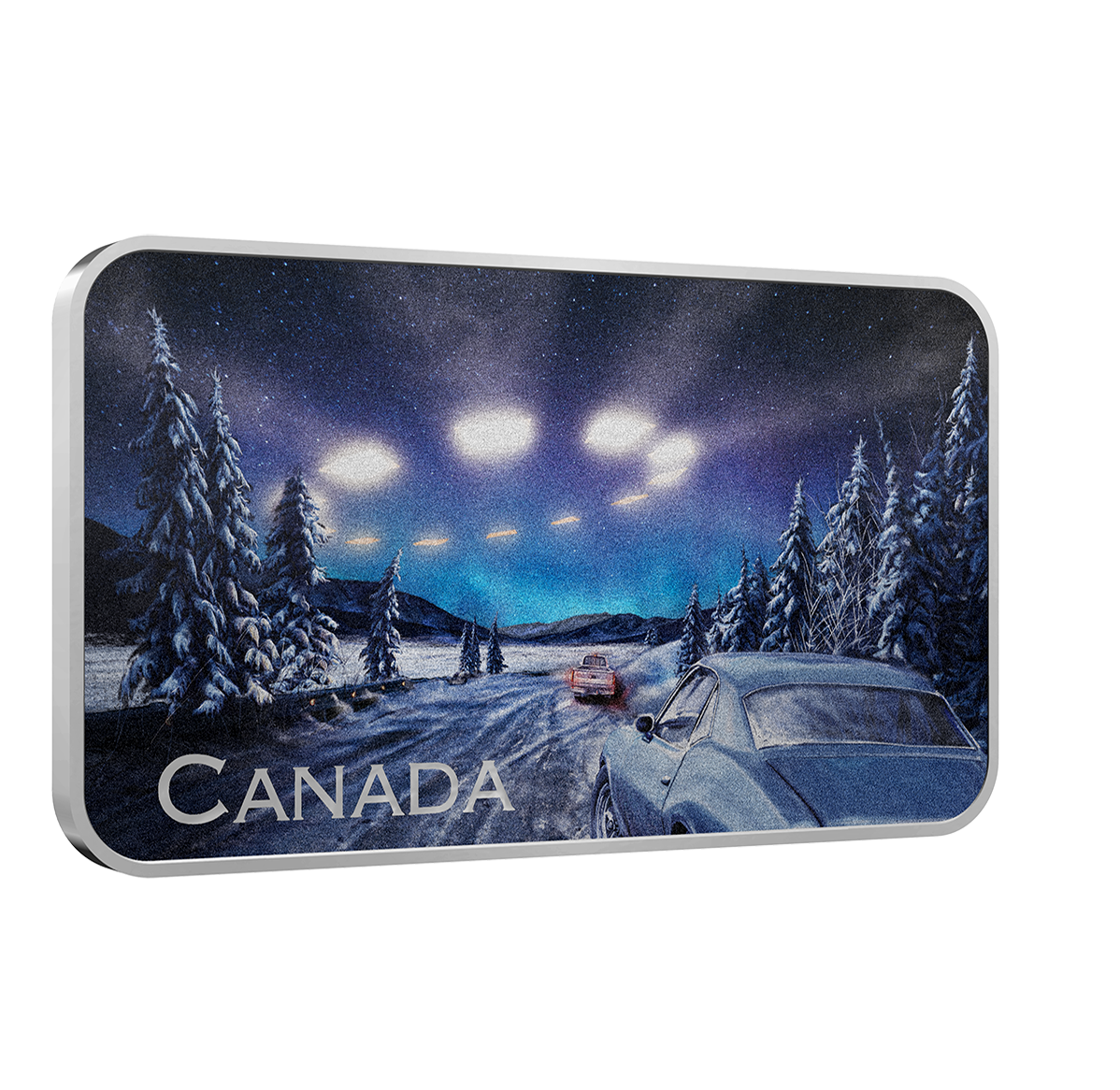 1 oz. Pure Silver GlowintheDark Coin Canada’s Unexplained Phenomena The Yukon Encounter