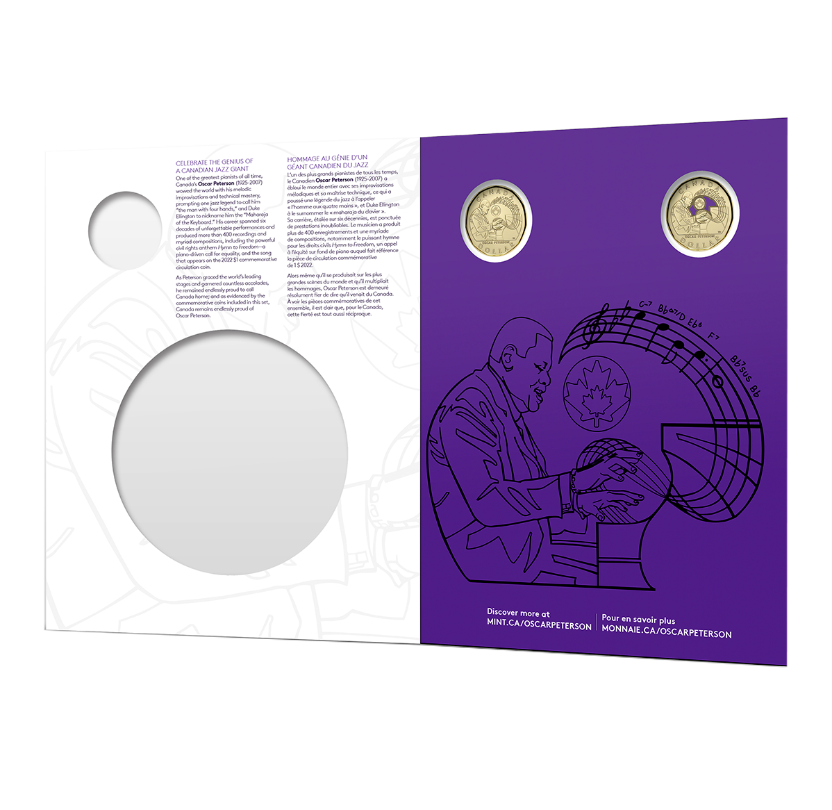 2022 Commemorative Collector Keepsake Card Celebrating Oscar Peterson The Royal Canadian Mint