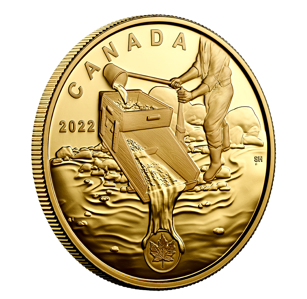 99.999 Pure Gold Coin Klondike Gold Rush Prospecting for Gold The